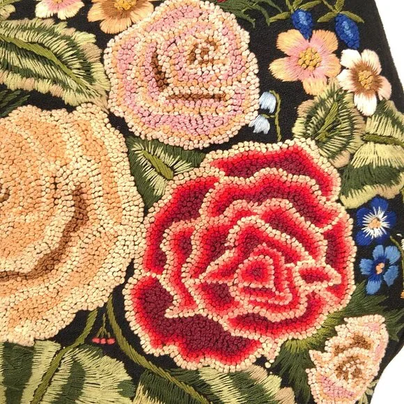 Trelise Cooper Wool Embroidered Tapestry Coat Black Floral Longline NZ 4 US M - Picture 5 of 14